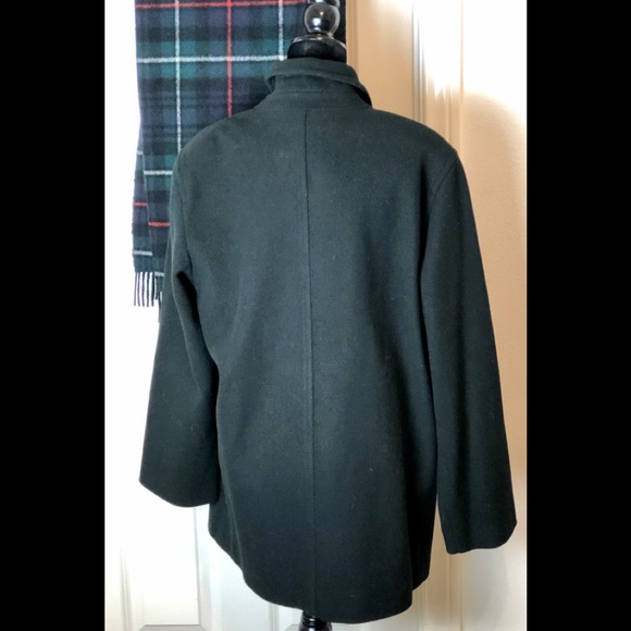 Merino Wool Pea Coat Black Size 14 - Picture 3 of 6